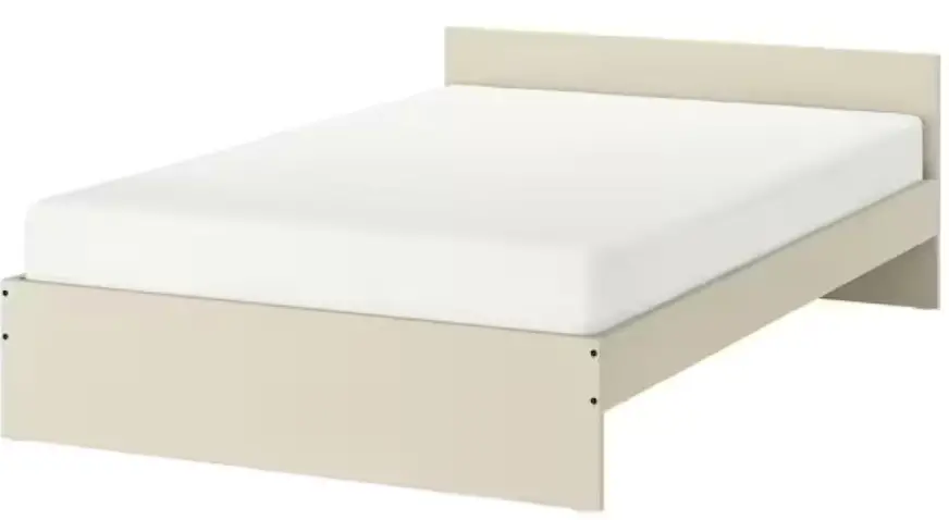 IKEA GURSKEN Bed Frame with Headboard Light Beige PRO