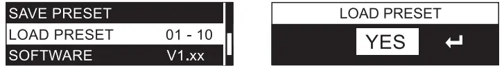 LOAD PRESET