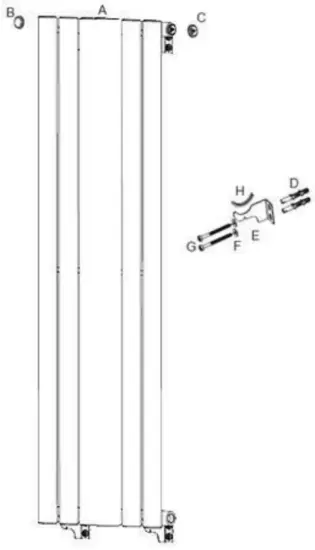 better bathrooms BeBa 25391 Single Panel Vertical Radiator with Mirror - Parts