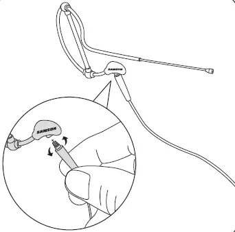 To connect the cable to the Earset