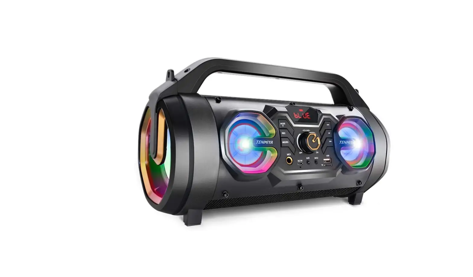 Bluetooth Speakers, 30w Portable Bluetooth Boombox With Subwoofer, Fm Radio, Rgb Colorful Lights-complete Features/user Manual