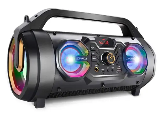 Bluetooth-Speakers-30W-Portable-Bluetooth-Boombox-with-Subwoofer-FM-Radio-RGB-Colorful-Lights-iamge
