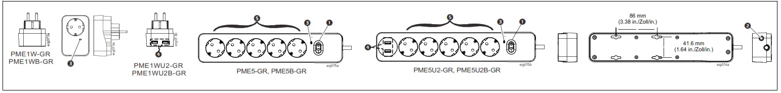 APC PME5U2B Performance Surge Protector - Fig