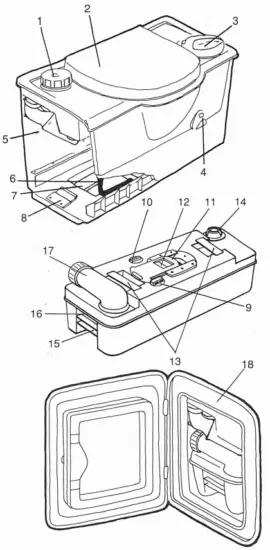 THETFORD C4 Bench Cassette Toilet - 2