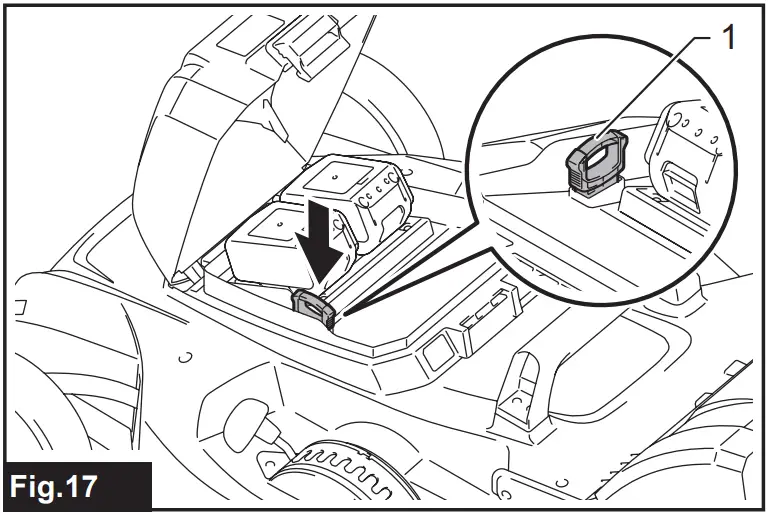 To install the battery cartridge