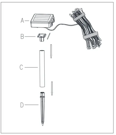 HAMPTON BAY 82265 Solar LED String Light - 5