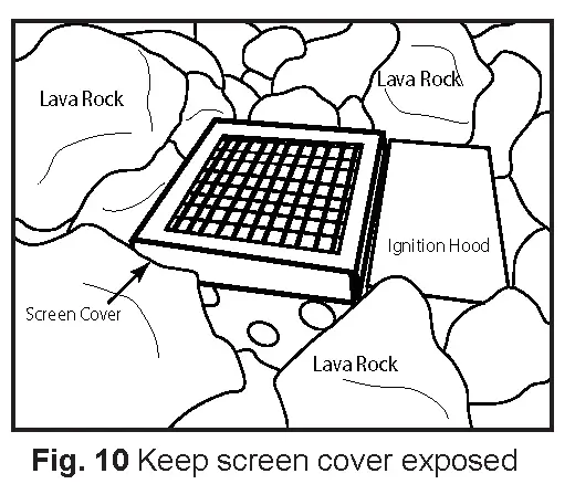 INSTALLATION OF LAVA ROCK/MEDIA INTO BURNER PAN
