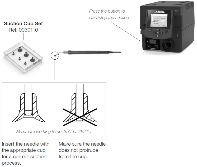 JBC TESE 1QA (100V 120V) Precision Hot Air Station - Operation