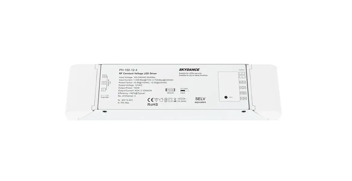 Skydance Ph-150-12-4 Rf 4-channel Constant Voltage Led Driver User Manual Skydance Ph-150-12-4 Rf 4-channel Constant Voltage Led Driver User Manual
