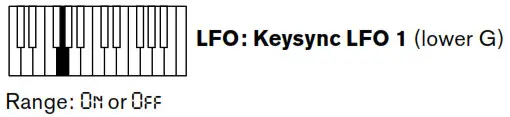 novation Bass Station II keyboard - LFO Keysync LFO 1 G