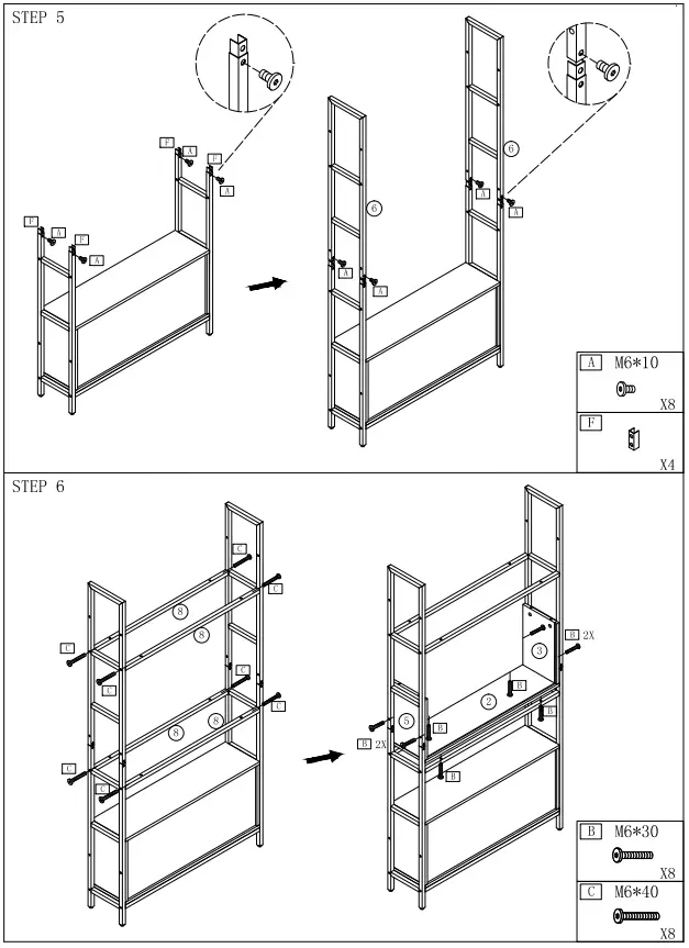 HOME-DEPOT-Eulas-70.8-in.-Rustic-Brown-Wood-6-Shelf-Standard-Bookcase-FIG-5