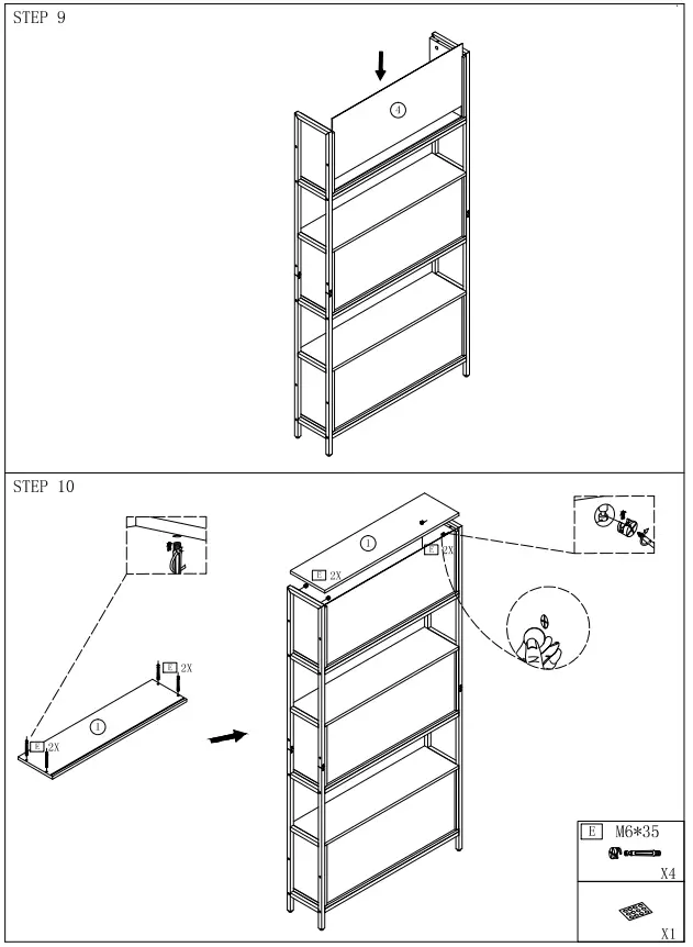 HOME-DEPOT-Eulas-70.8-in.-Rustic-Brown-Wood-6-Shelf-Standard-Bookcase-FIG-7