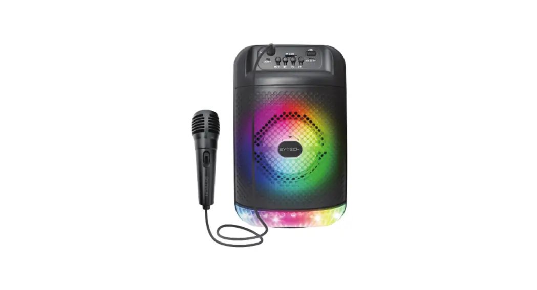 Bytech By-au-bs-153-bk Karaoke Glow Color Changing Wireless Speaker User Manual