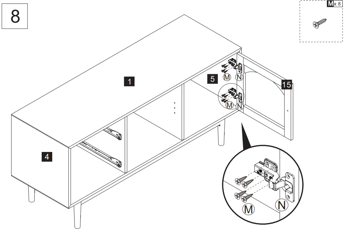 THE HOME DEPOT SW-DSG-GR-18 Gray Modern TV Stand - fig10