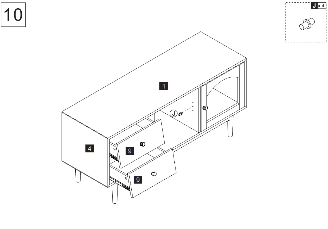 THE HOME DEPOT SW-DSG-GR-18 Gray Modern TV Stand - fig12