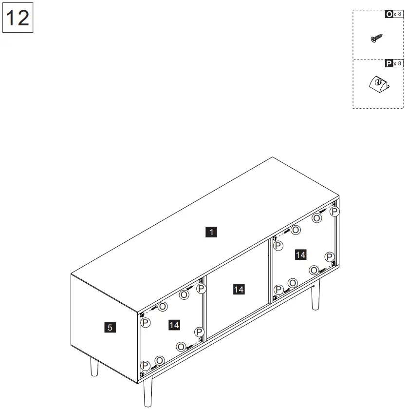 THE HOME DEPOT SW-DSG-GR-18 Gray Modern TV Stand - fig14