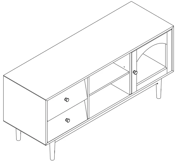 THE HOME DEPOT SW-DSG-GR-18 Gray Modern TV Stand
