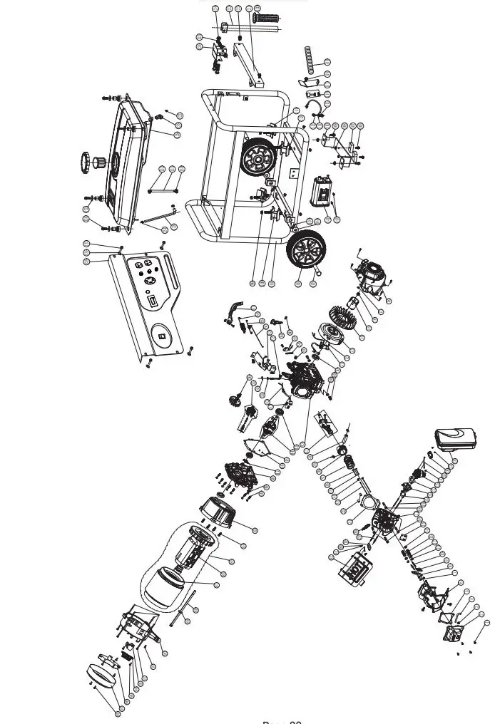A-iPower AP5000 5000W REV00 Portable Generator Owner's Manual - PARTS DIAGRAM