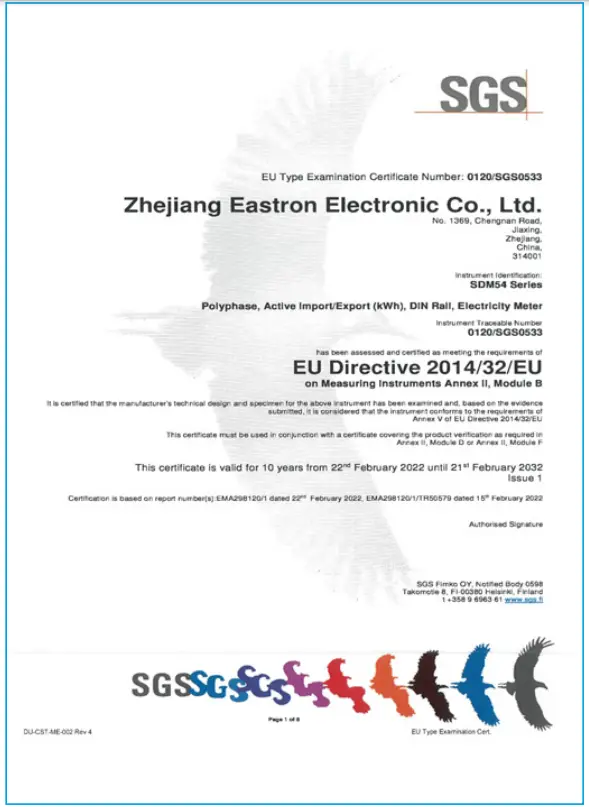 EASTRON SDM54 Series Smart Three Phase Energy Meter - Screens 46