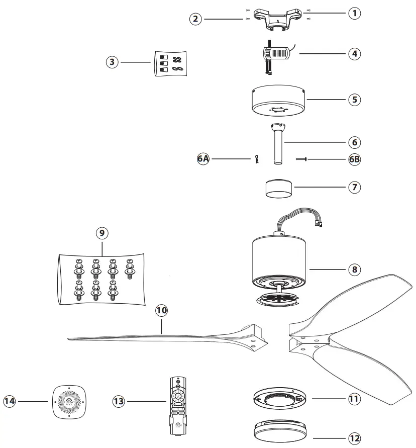 FORNO CF00200 Series Voice Activated Ceiling Fan - Fig114