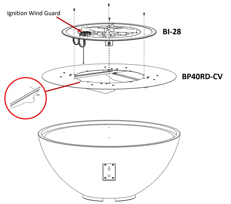 THE OUTDOOR GREATROOM COMPANY CV-30E Cove Edge Round Gas Fire Pit 14