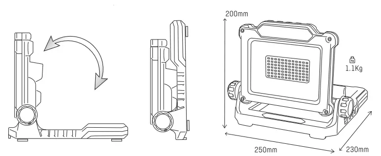 LED s-work-20W-Work-Light-for-Power-Tool-Batteries-Adapter-FIG2
