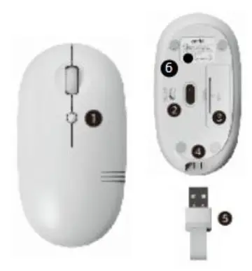 actto ABTM Series Wireless BT Dual Mouse - Component
