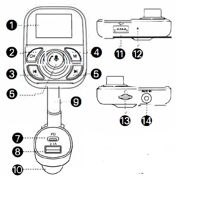 ARTSUN 100109891 Bluetooth FM Transmitter 1