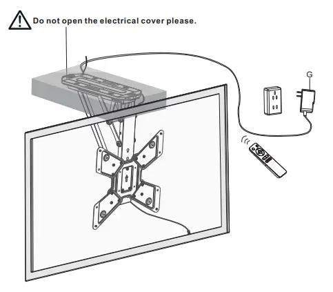 KIMEX 018-7044 Remote Control Motorized TV Ceiling Mount - Fig 13