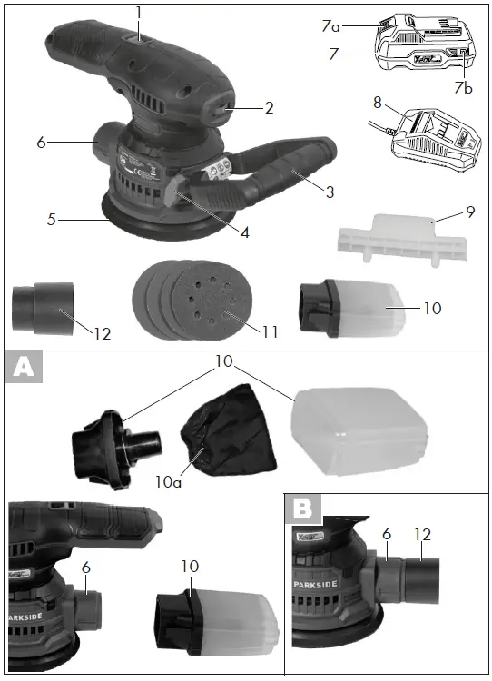 PARKSIDE-PAEXS-20-Li-B2-Cordless-Orbital-Sander -FIG-2