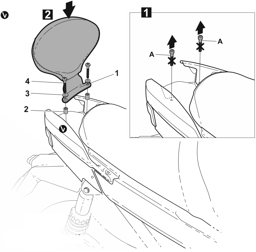 SHAD S0SL10RV Backrest Fitting - FIG