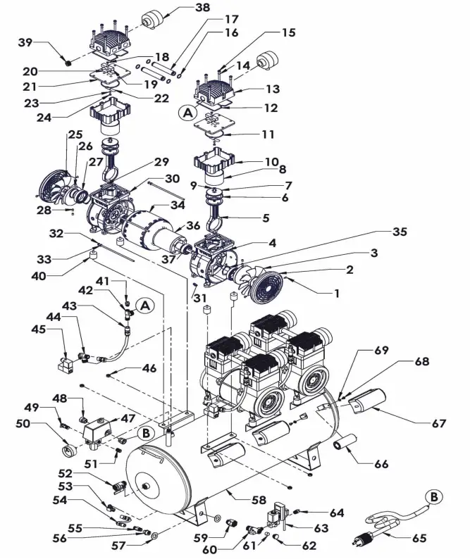 AIR TOOLS 20060CAD Ultra Quiet and Oil Free Air Compressor 
 Overview