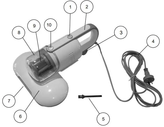 anko VC-C001 Vacuum Cleaner with UV Lamp -Components