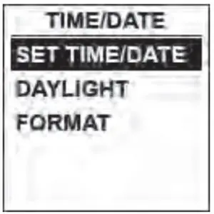 Time and Date Menu
