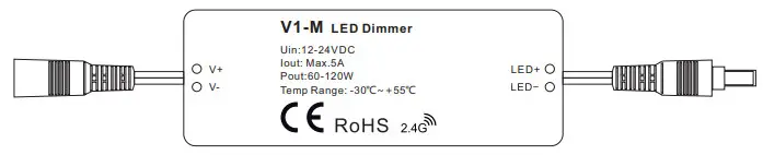 iskydance V1-M, V1-M(D) Single Color LED Mini RF Controller - 3