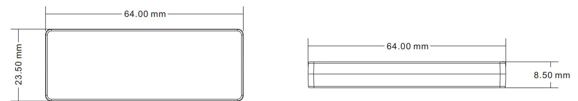 iskydance V1-M, V1-M(D) Single Color LED Mini RF Controller - Dimension