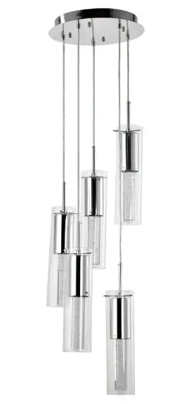 LAZZUR L-P5564-B5-14CH 5 Light 14 Inch Polished Chrome Pendant