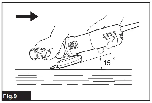 Grinding sanding operation