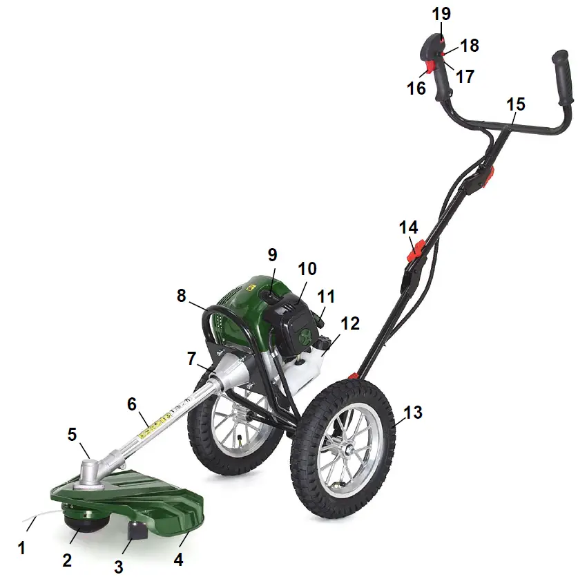 Garten Meister 937815 Petrol Wheeled Brush Cutter GM BFF 52 with Biker Handle 2