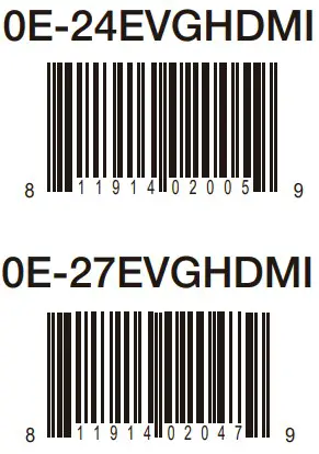 WBOX TECHNOLOGIES 0E 24EVGHDMI Eco Energy Efficient LED Color Monitor - ber code