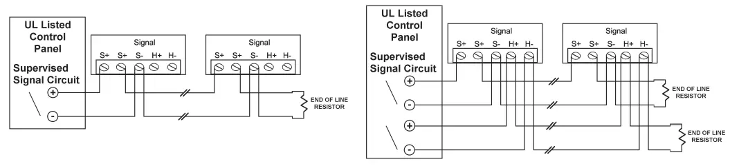 POTTER CHS Series Selectable Candela Ceiling Mount Horn Strobe - Wiring Diagrams