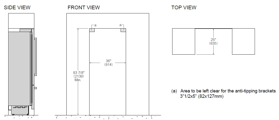 BERTAZZONI REF36BMBIXLT 36 Inch Stainless Steel Left-Hinge Built-In Bottom Mount Refrigerato 2