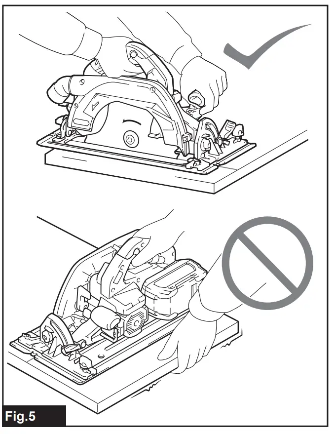 Cordless circular saw safety
warnings