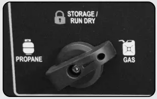 Duro Max XP13000EH 13000W 500cc -Turn fuel switch to GAS