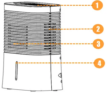 Crane EE-1000 Portable 2 liter Dehumidifier -fig 3
