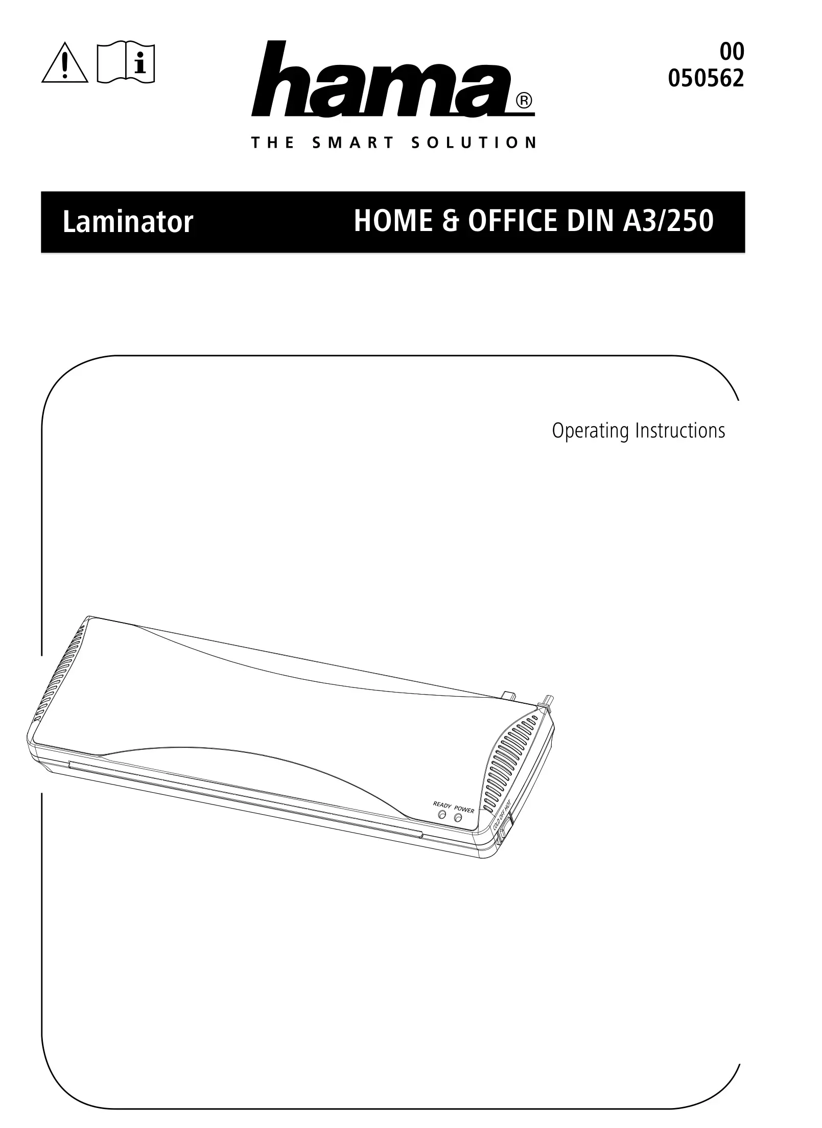 hama 00050562 Home and Office Laminator Din A3 250 Instruction Manual