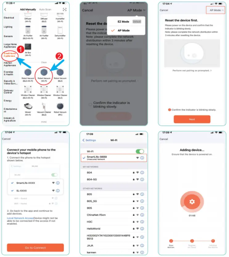 FourAmZ RX-V100 Robot Vacuum Cleaner - app Instruction