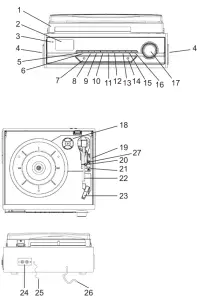camry CR 1113 Vintage Vinyl Record Player - 2