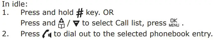 amplicomms BigTel 1580 Amplified Phone with Number Blocker and Voicemail User Guide - Call from the Call List