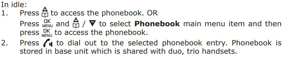 amplicomms BigTel 1580 Amplified Phone with Number Blocker and Voicemail User Guide - Call from the Phonebook